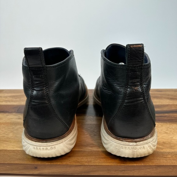 Mens Cole Haan Grand.Os Black Leather Comfort Chukka Ankle Boots Size 10.5 W GUC main image 6